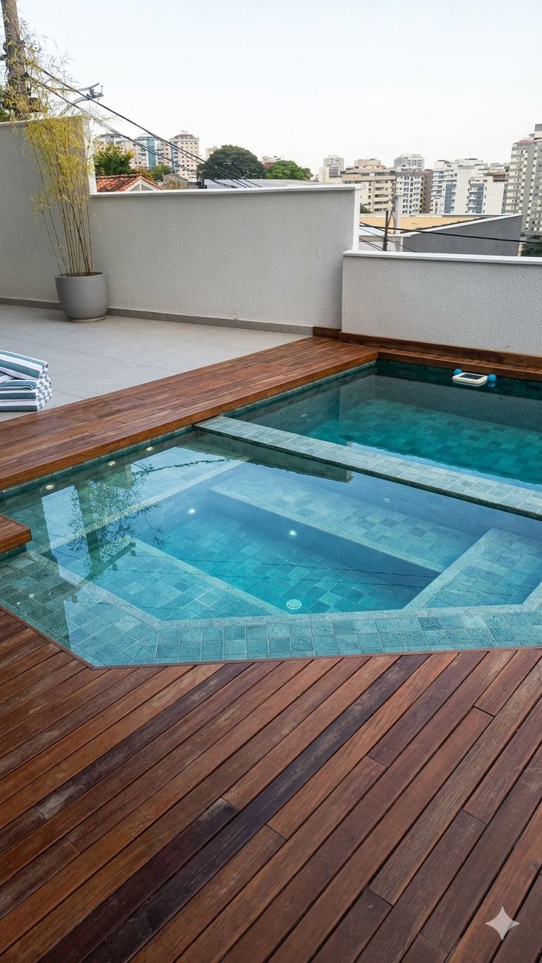 Piscina reformada — depois pela DG Reformas e Construções